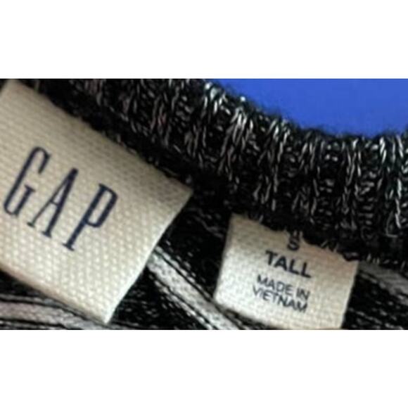 GAP Womens Small Tall Black Gray White Stripe Shirt Long Sleeve - Picture 4 of 10